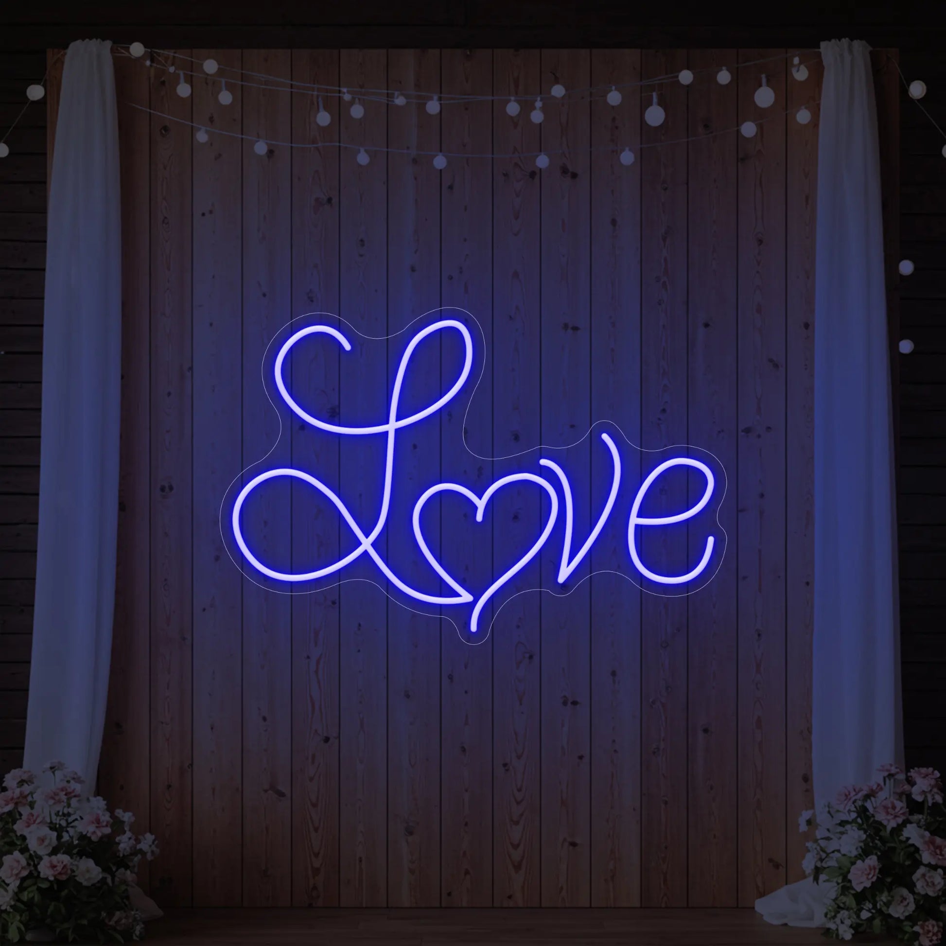 Enseigne lumineuse en forme de cœur