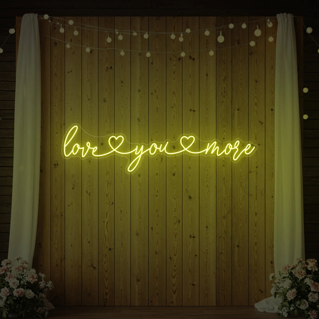 Love You More Neon Sign (Heart Edition)