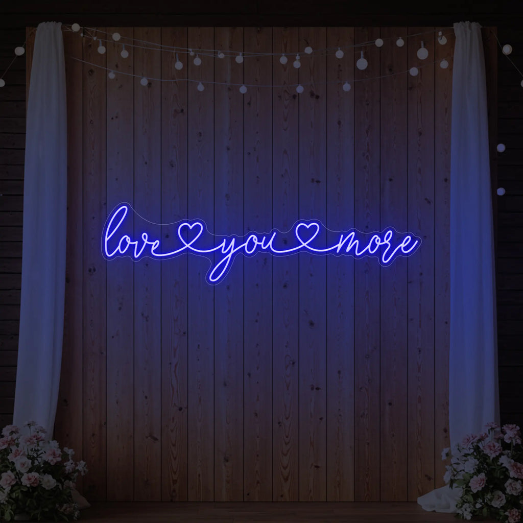 Love You More Neon Sign (Heart Edition)
