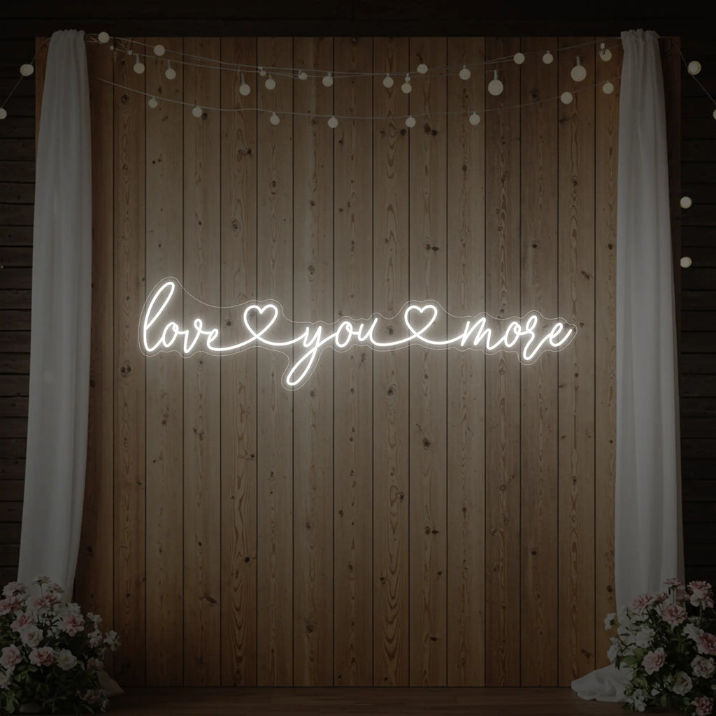 Love You More Neon Sign (Heart Edition)