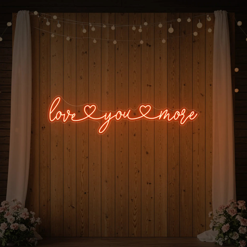Love You More Neon Sign (Heart Edition)