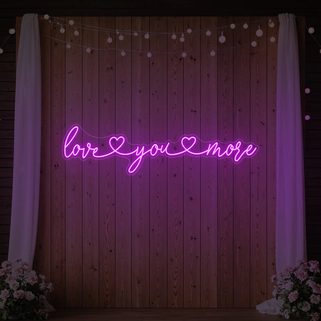 Love You More Neon Sign (Heart Edition)