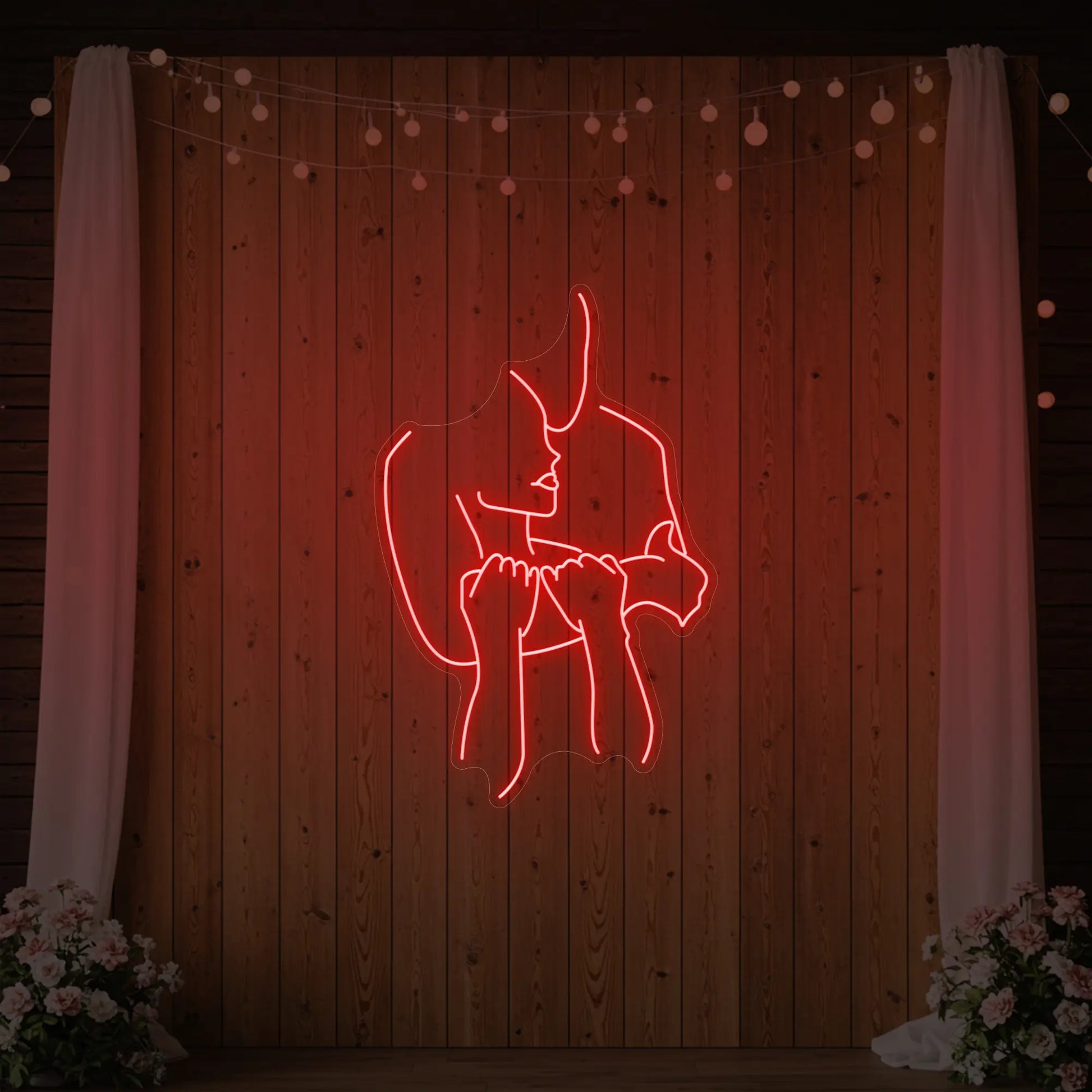 Enseigne lumineuse « Amoureux enlacés »