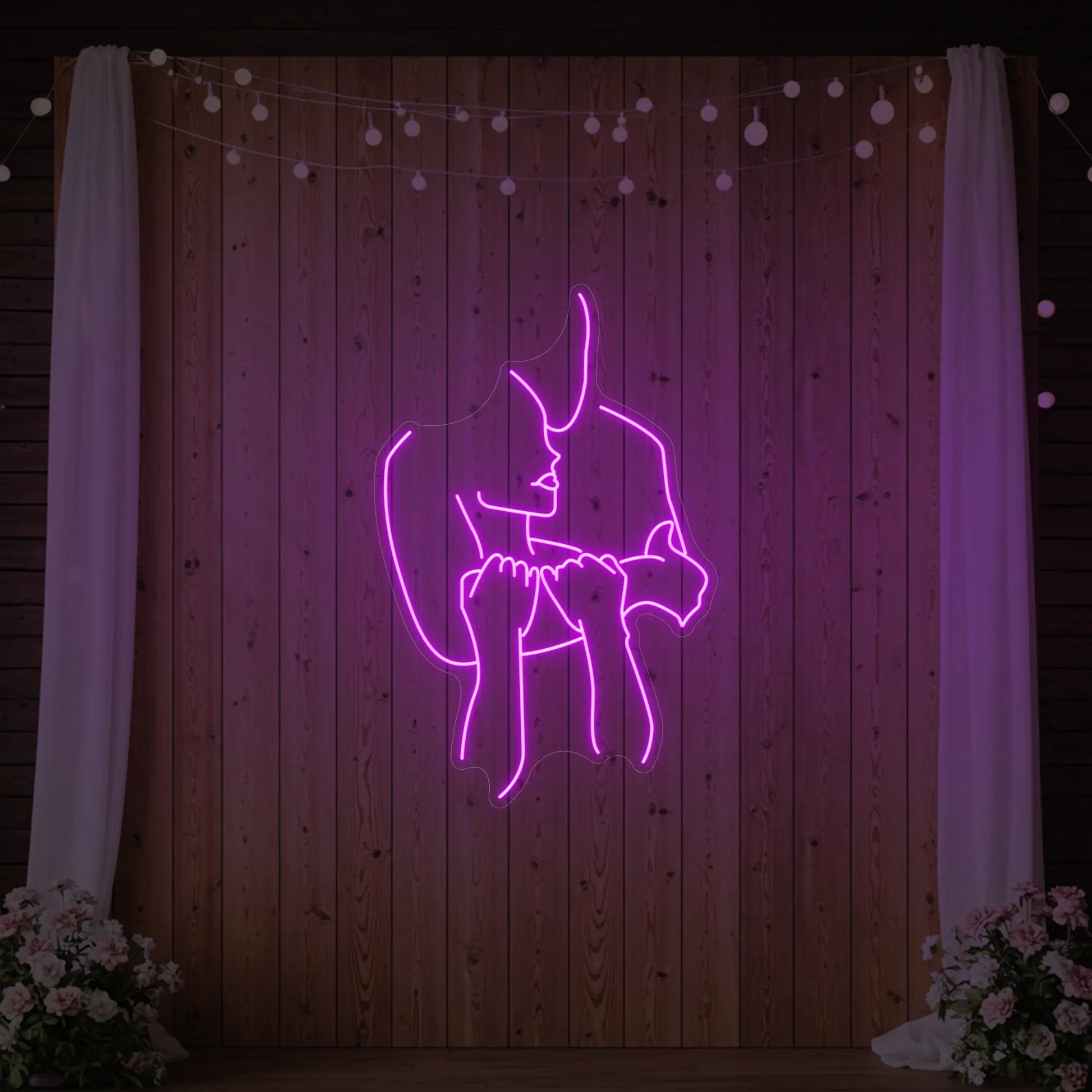 Enseigne lumineuse « Amoureux enlacés »