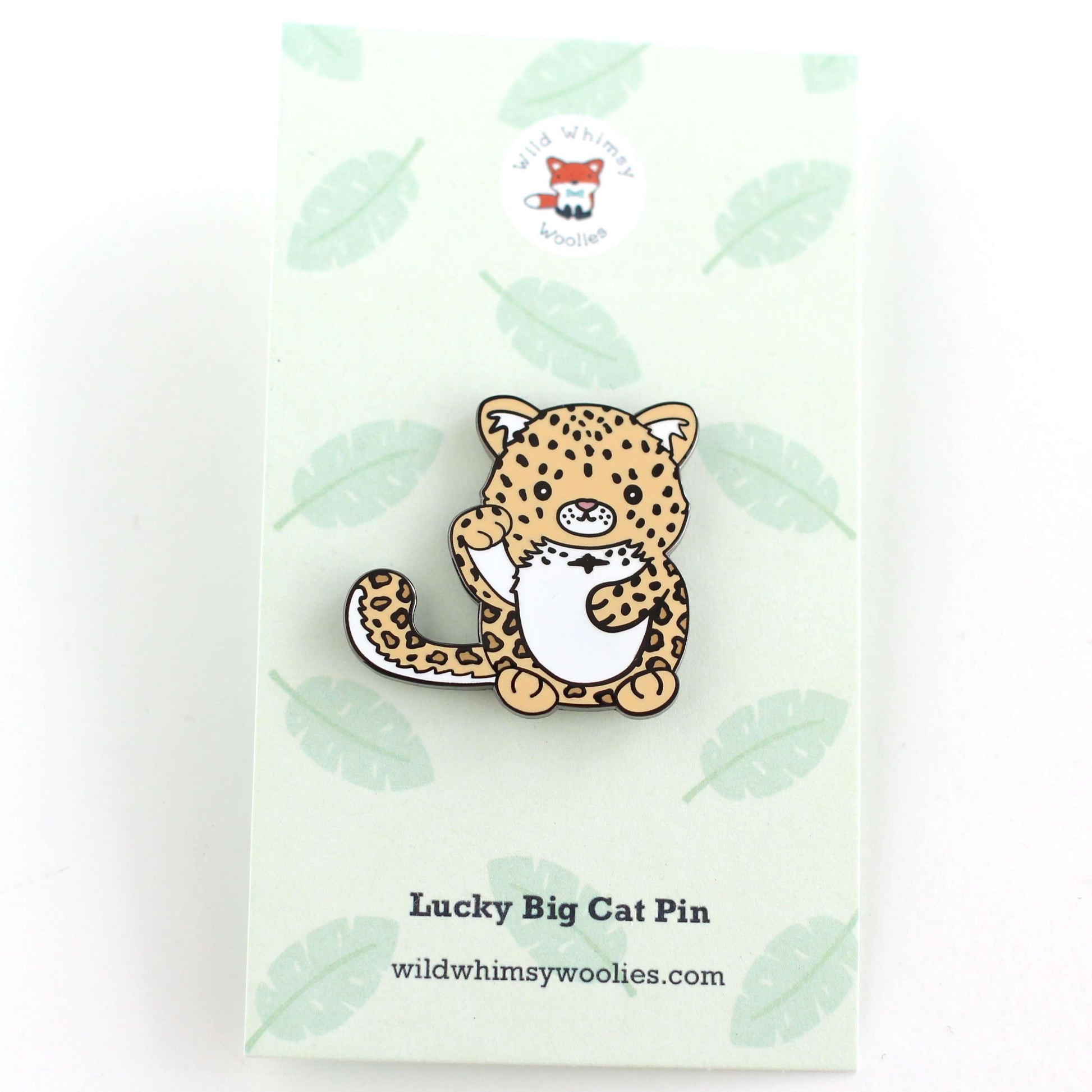 Broche émaillée léopard porte-bonheur de l'Amour