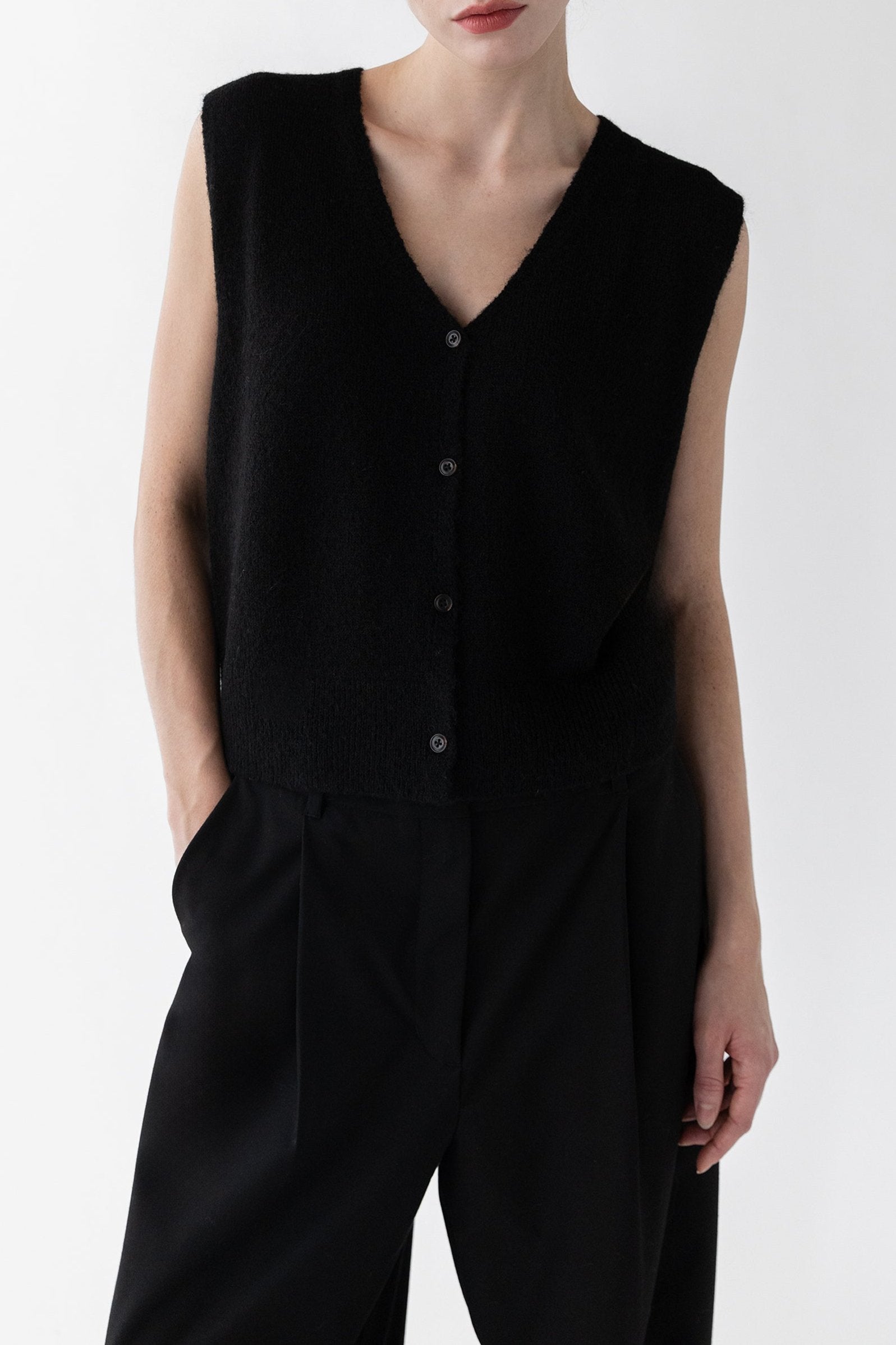 Gilet pull boutonné sur le devant