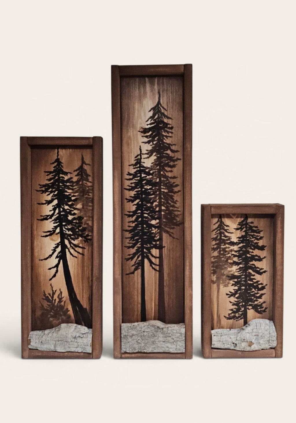 Framed hand painted on wood wall decor (13.5" by 7")