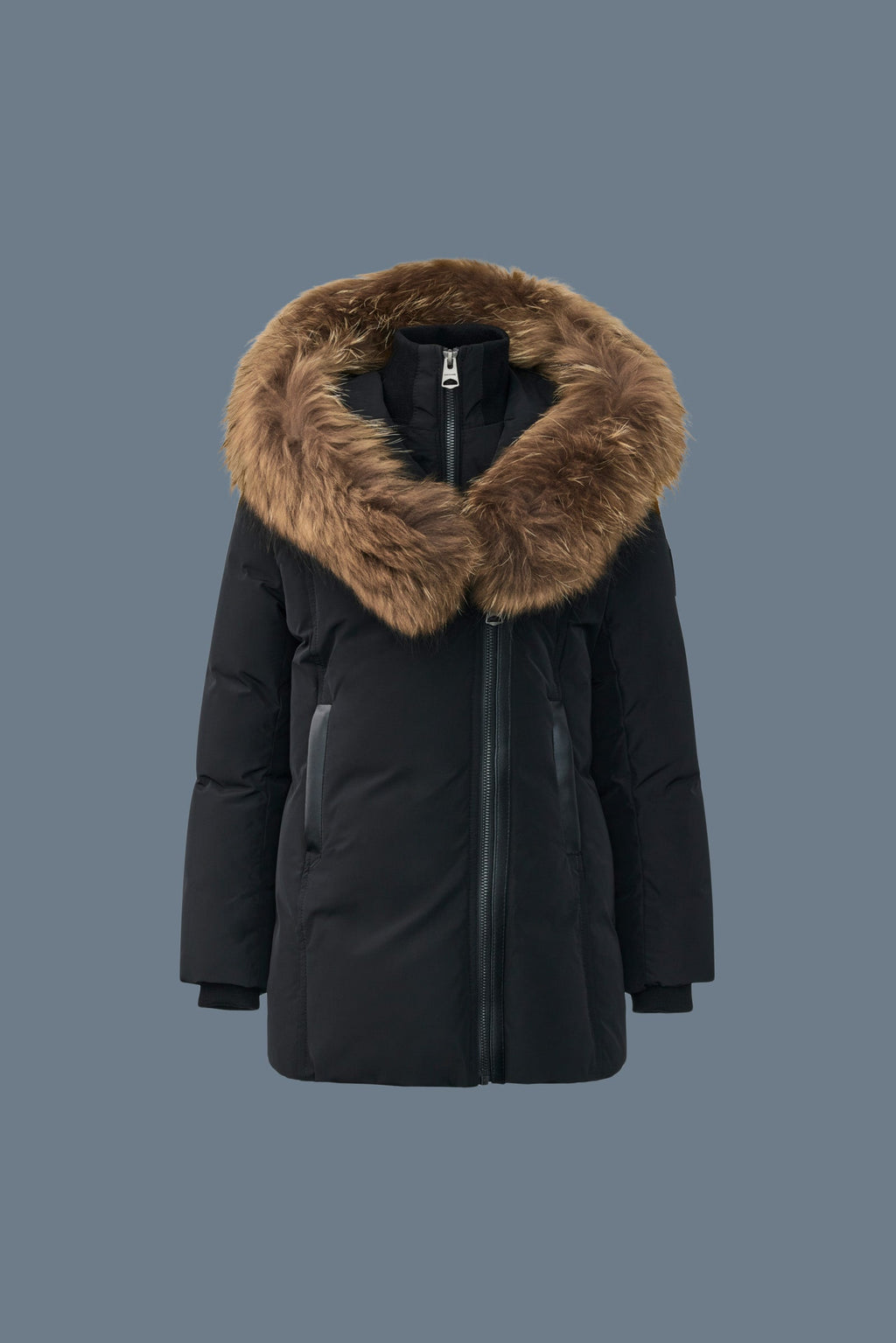 LEELEE Manteau en duvet avec fourrure naturelle amovible Signature Mackage Collar pour les tout-petits (2-6 ans)
