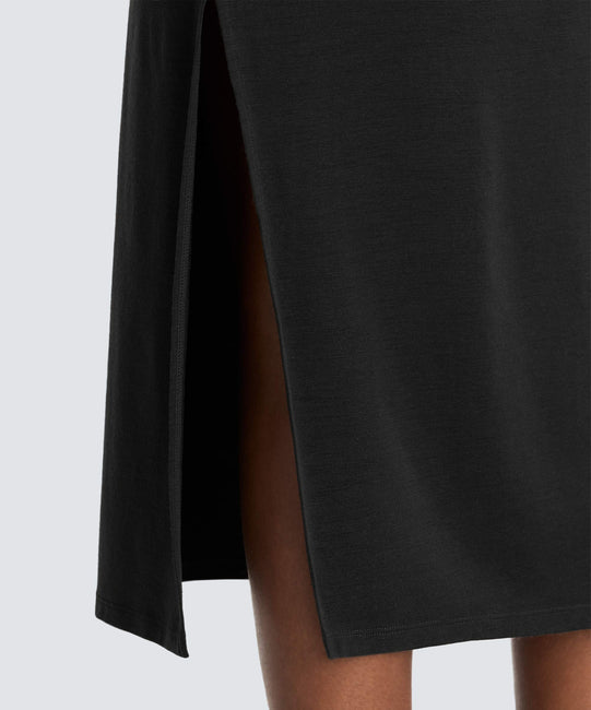 Robe de voyage midi en laine mérinos pour femme