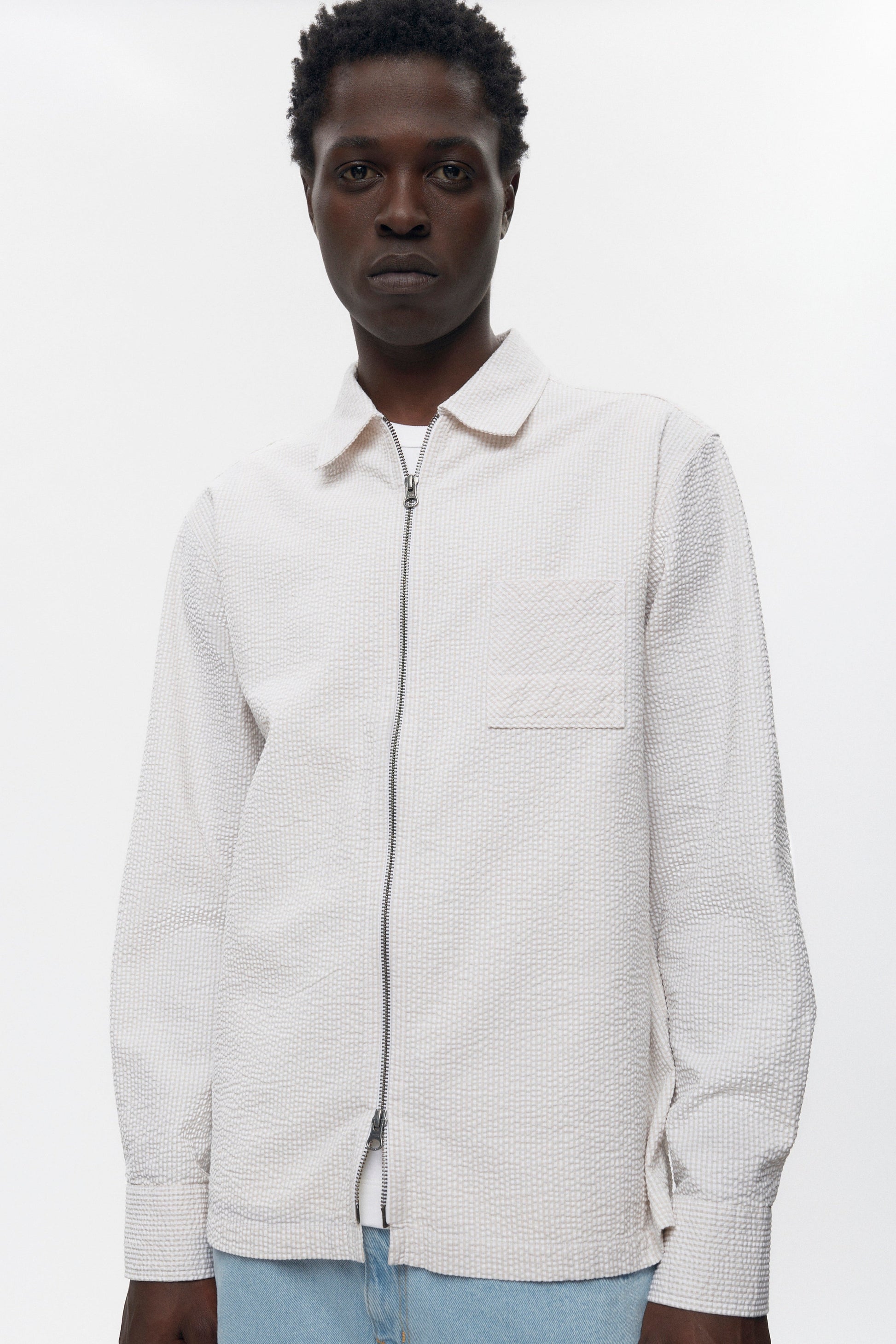Men's Seersucker Full Zip Shirt