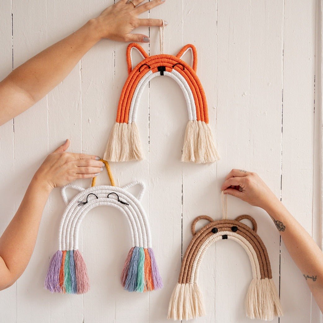 Macrame Bear rainbow