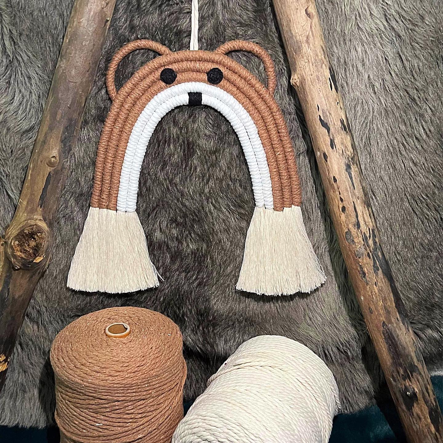 Macrame Bear rainbow