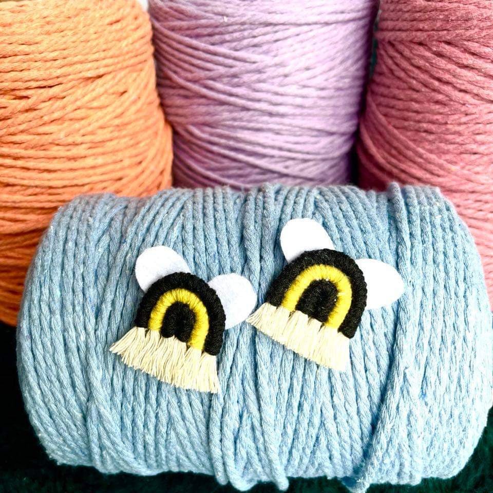 Macrame Bumble Bee Hairclips