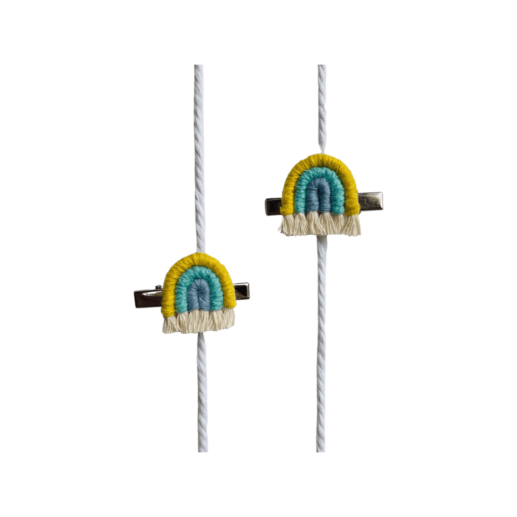 Macrame Rainbow hair clips
