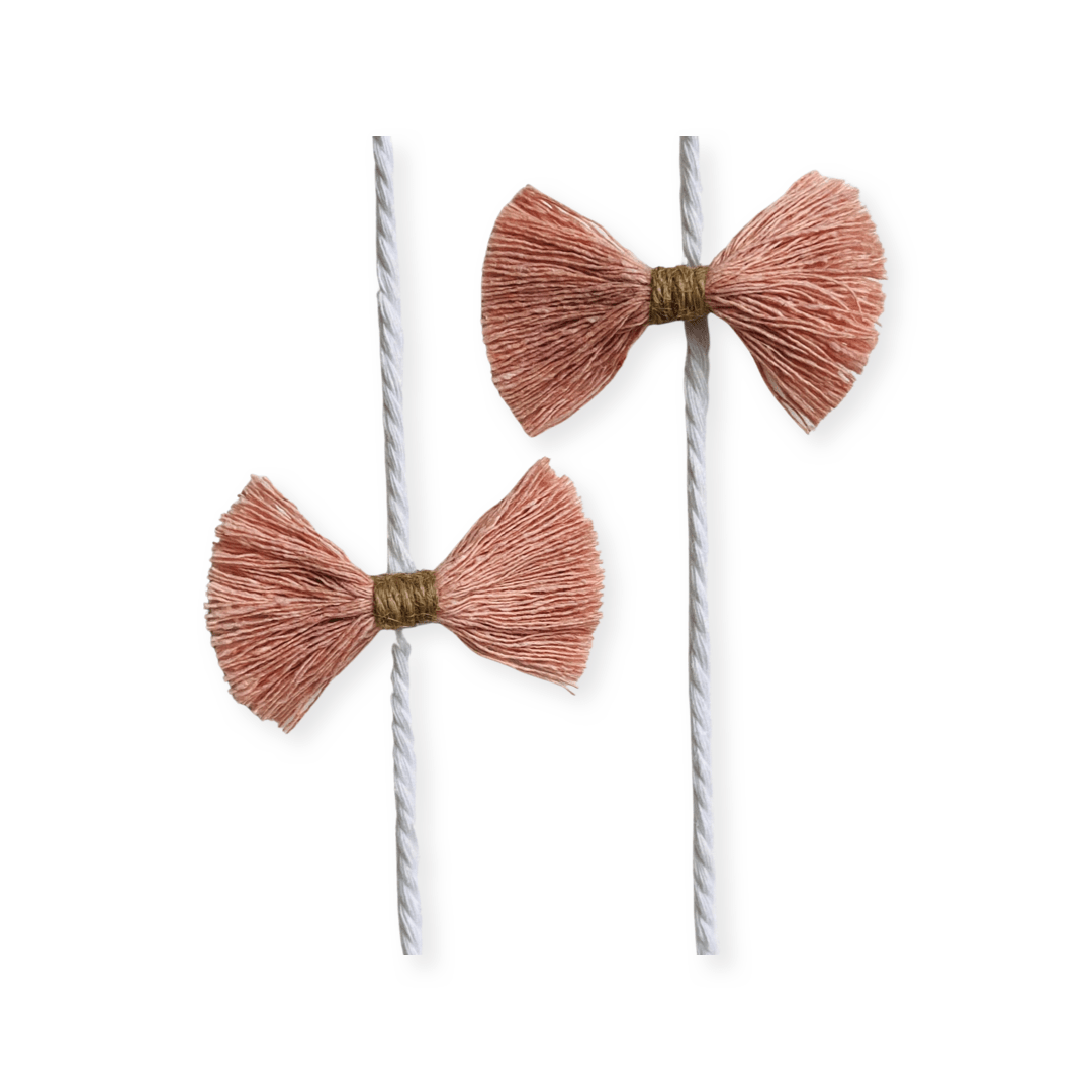 Macrame ruffle bow clip