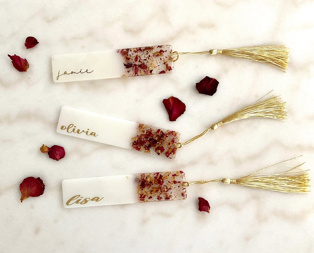 Rose Petal Resin Bookmark