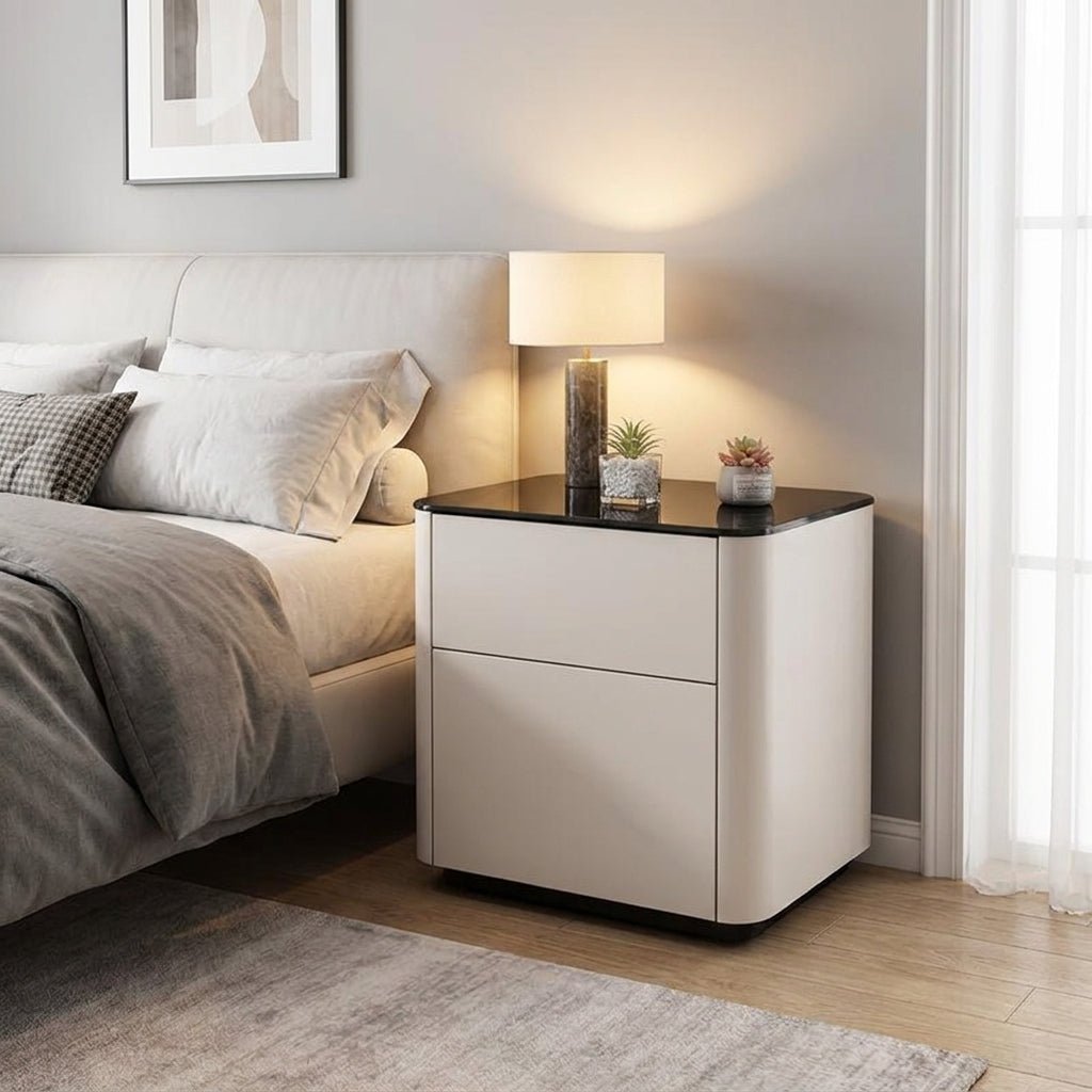 Malaga Two-Drawer Bronze Bedside Table