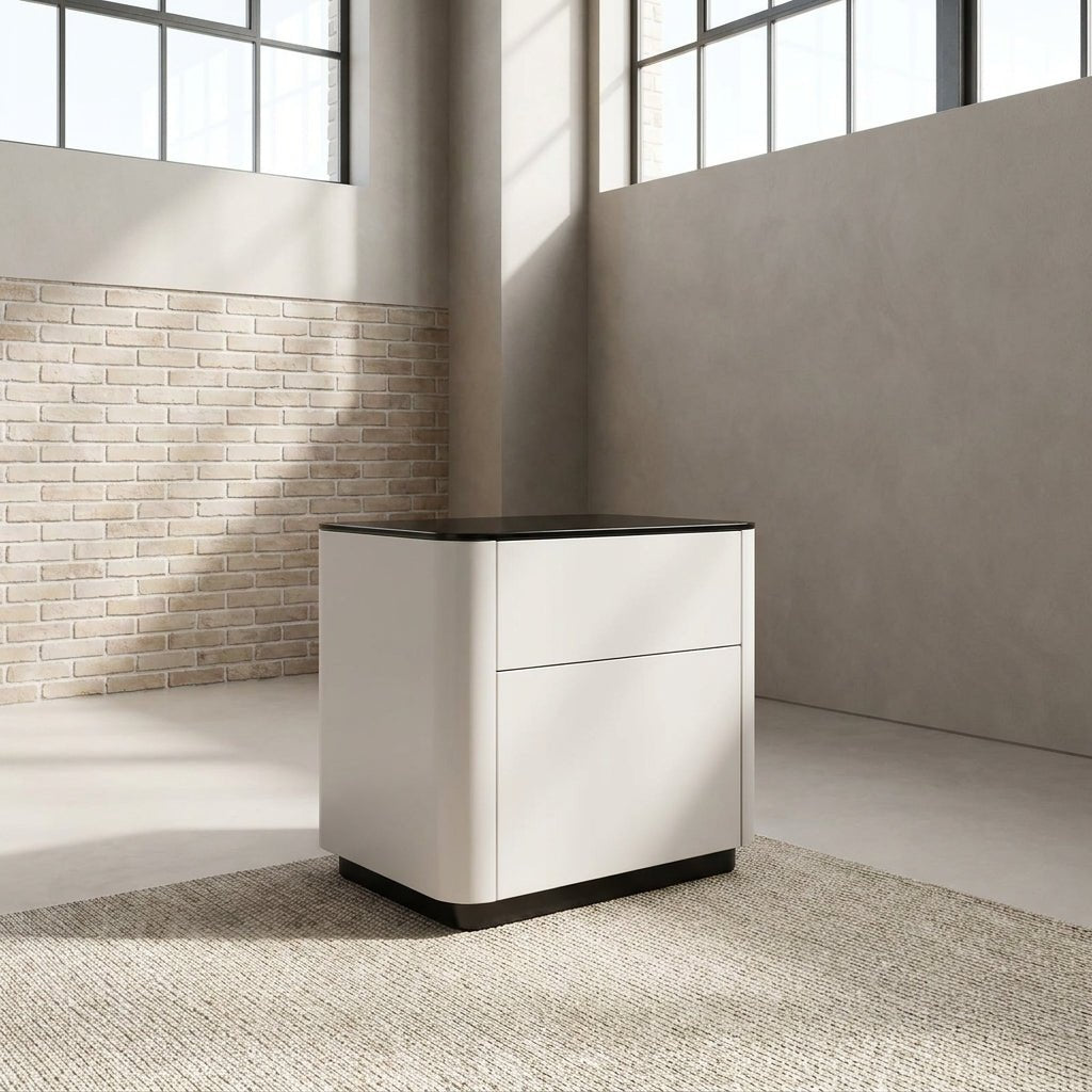 Malaga Two-Drawer Bronze Bedside Table