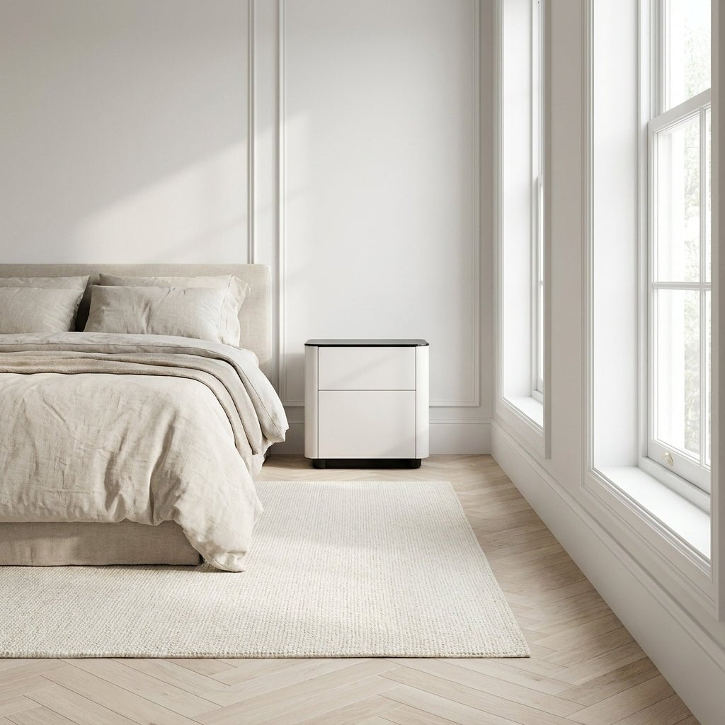 Malaga Two-Drawer Bronze Bedside Table