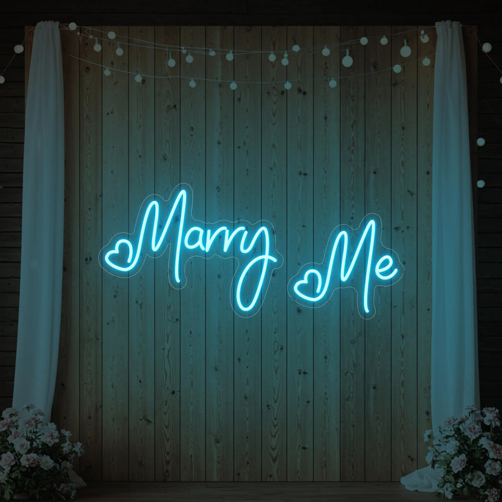Enseigne lumineuse « Épouse-moi »