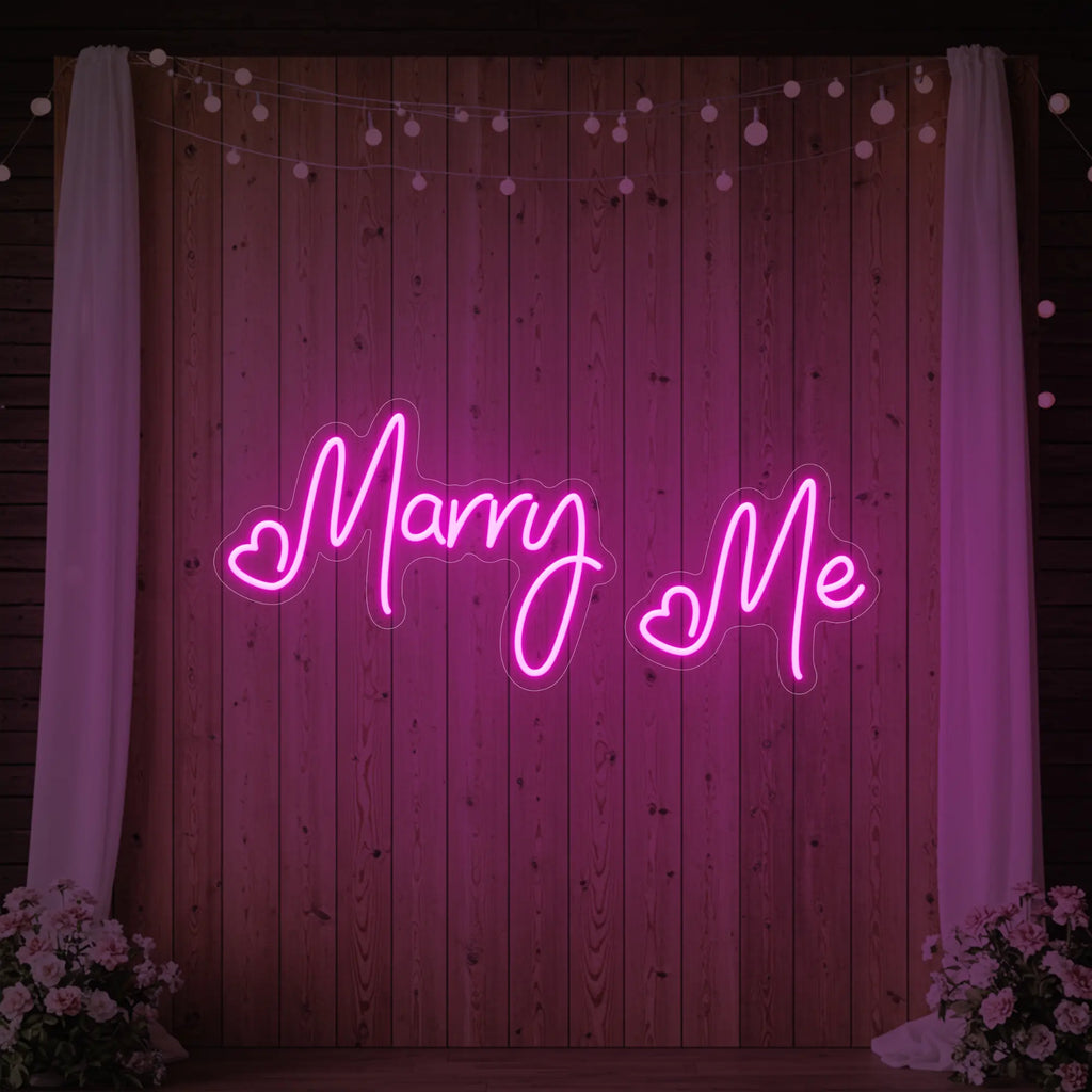 Enseigne lumineuse « Épouse-moi »