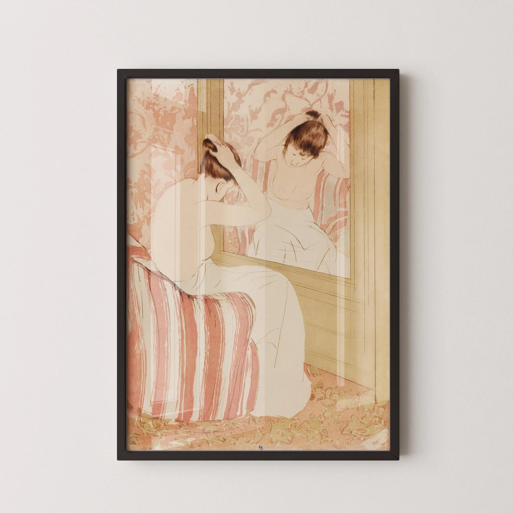 Mary Cassatt - La Coiffure | Célèbre œuvre impressionniste (disponible encadrée ou non encadrée)