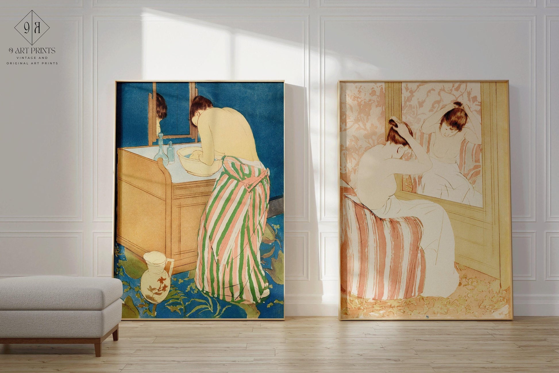 Duo Mary Cassatt - Femme au bain et La Coiffure | | Célèbre œuvre impressionniste disponible encadrée