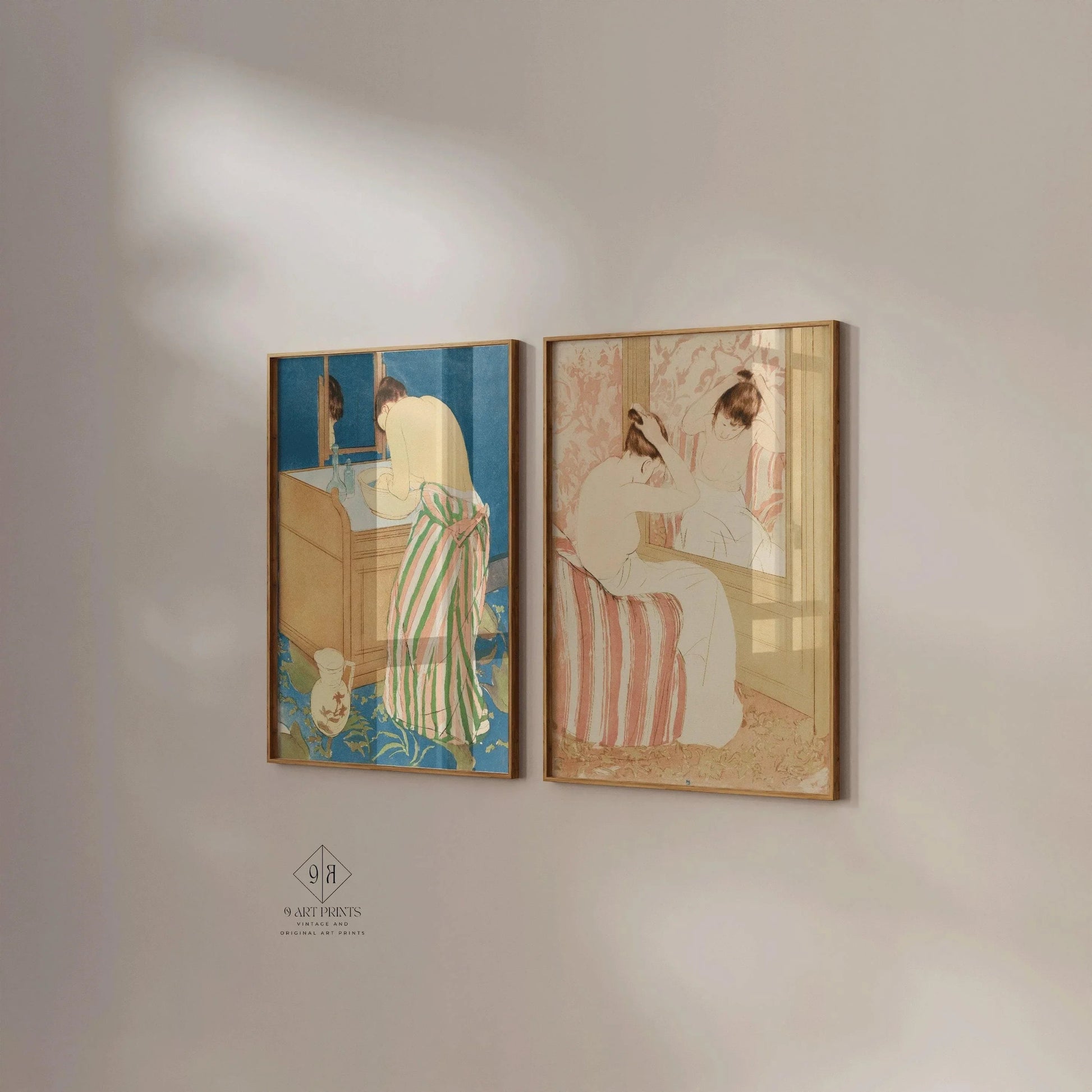 Duo Mary Cassatt - Femme au bain et La Coiffure | | Célèbre œuvre impressionniste disponible encadrée