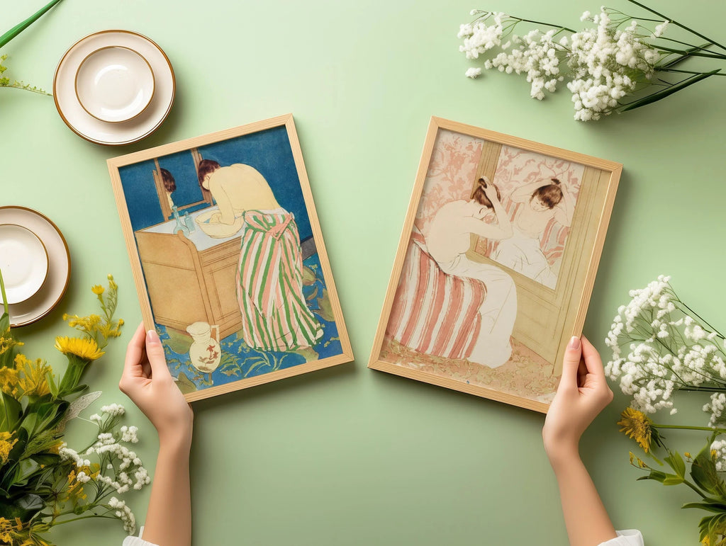 Duo Mary Cassatt - Femme au bain et La Coiffure | | Célèbre œuvre impressionniste disponible encadrée