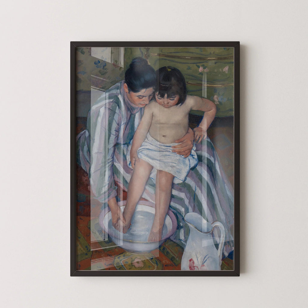 Mary Cassatt - Le Bain de l'enfant | Œuvre d'art célèbre (disponible encadrée ou non encadrée)