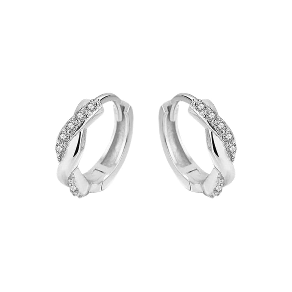 Twisted Sterling Silver Huggie Earrings