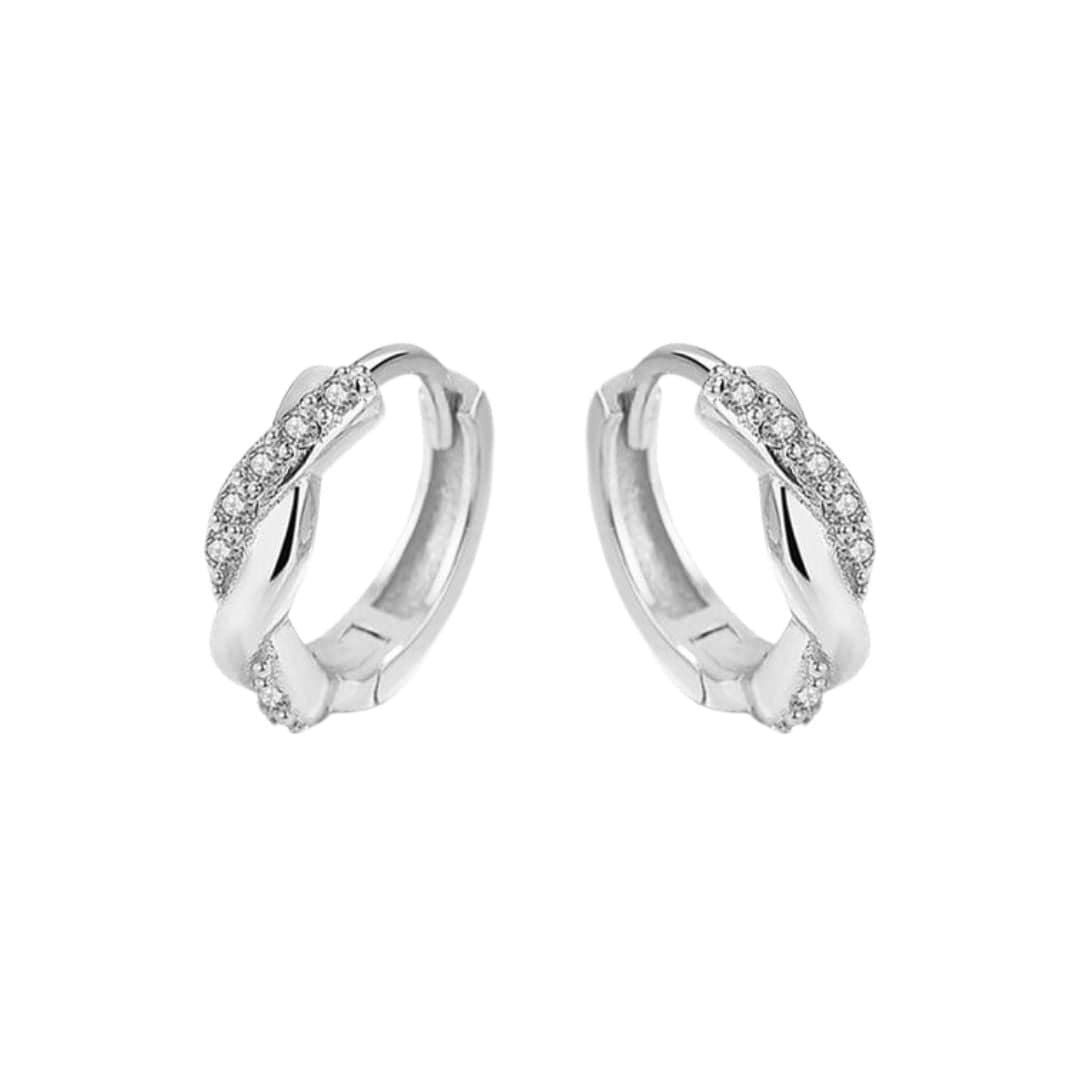 Twisted Sterling Silver Huggie Earrings