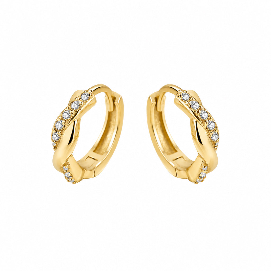 Twisted Sterling Silver Huggie Earrings