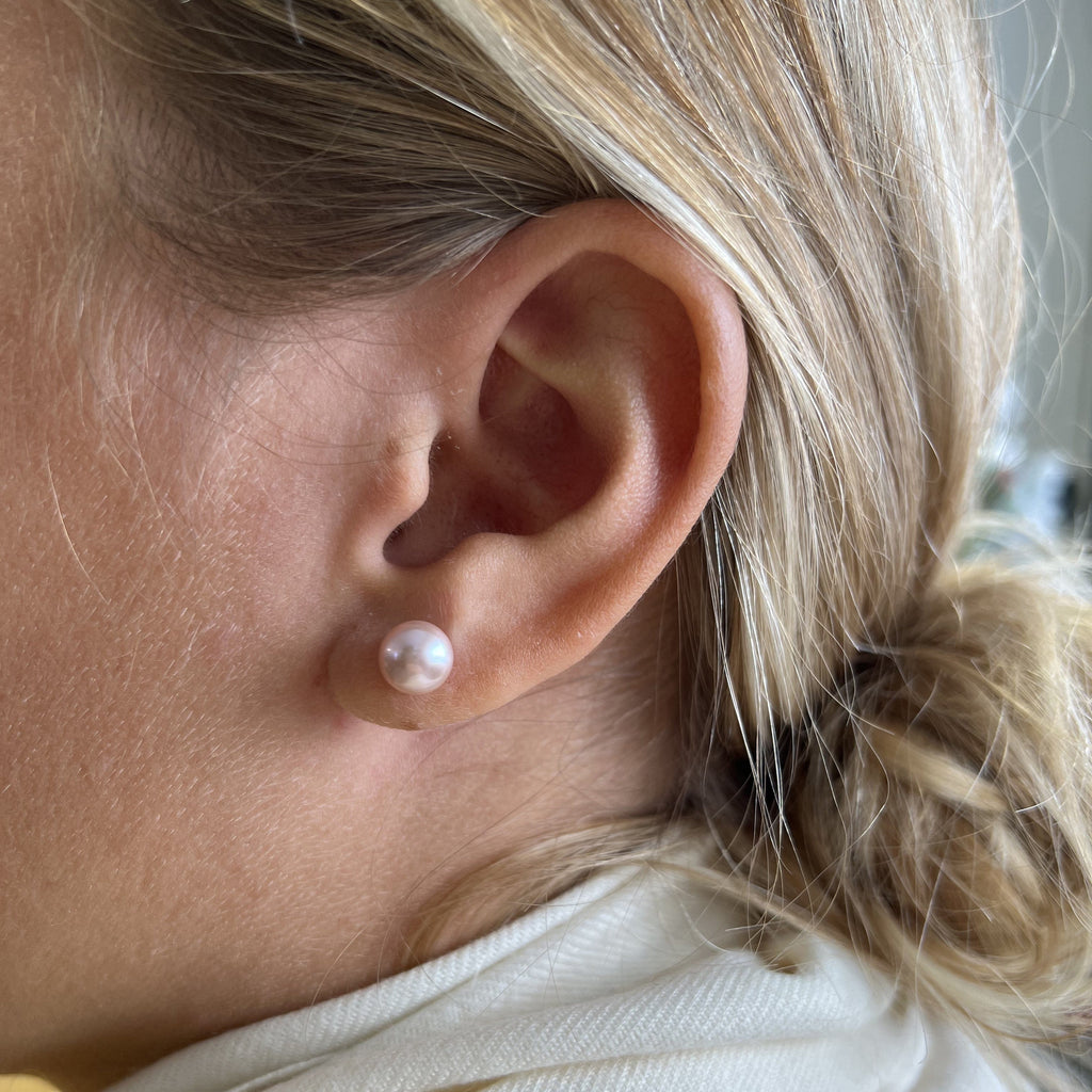 Sterling Silver Baroque Pearl Earrings
