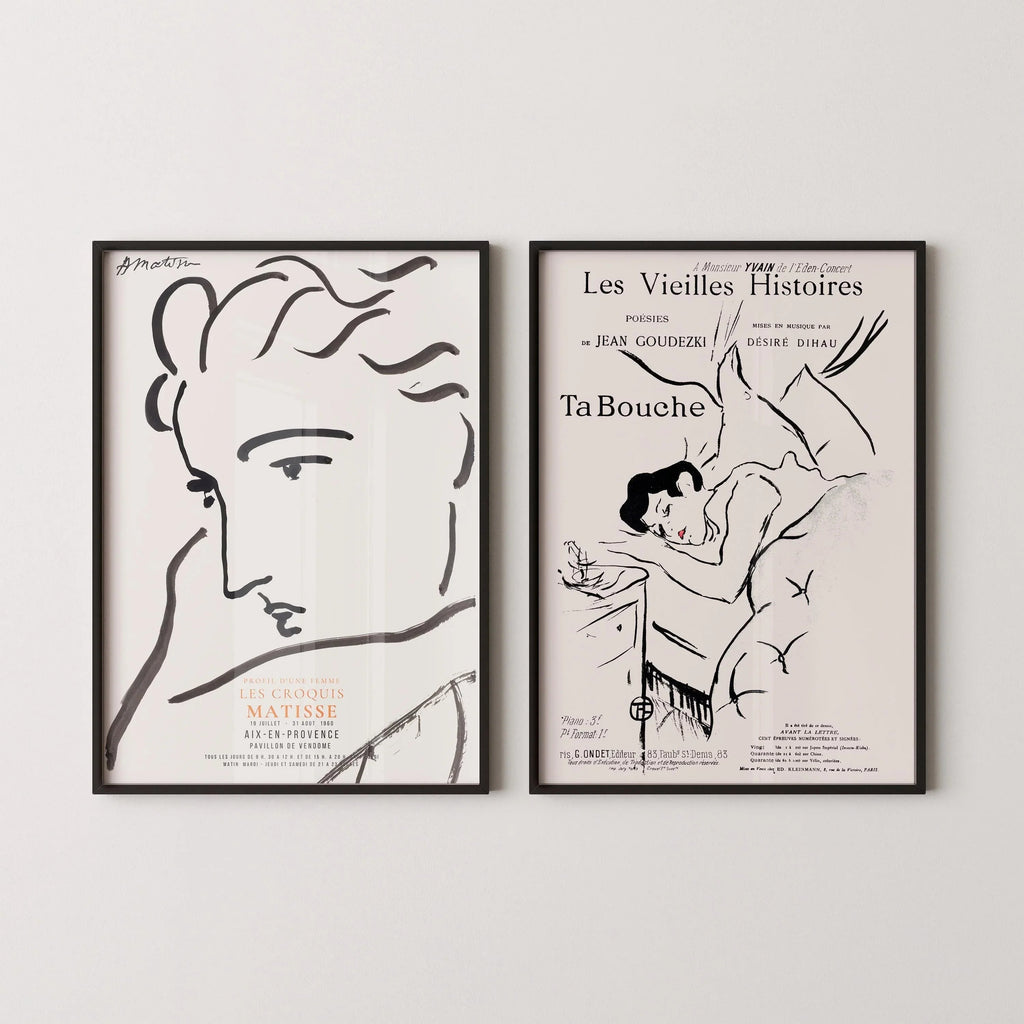Matisse & Toulouse-Lautrec Art Prints: Neutral Gallery Wall Set