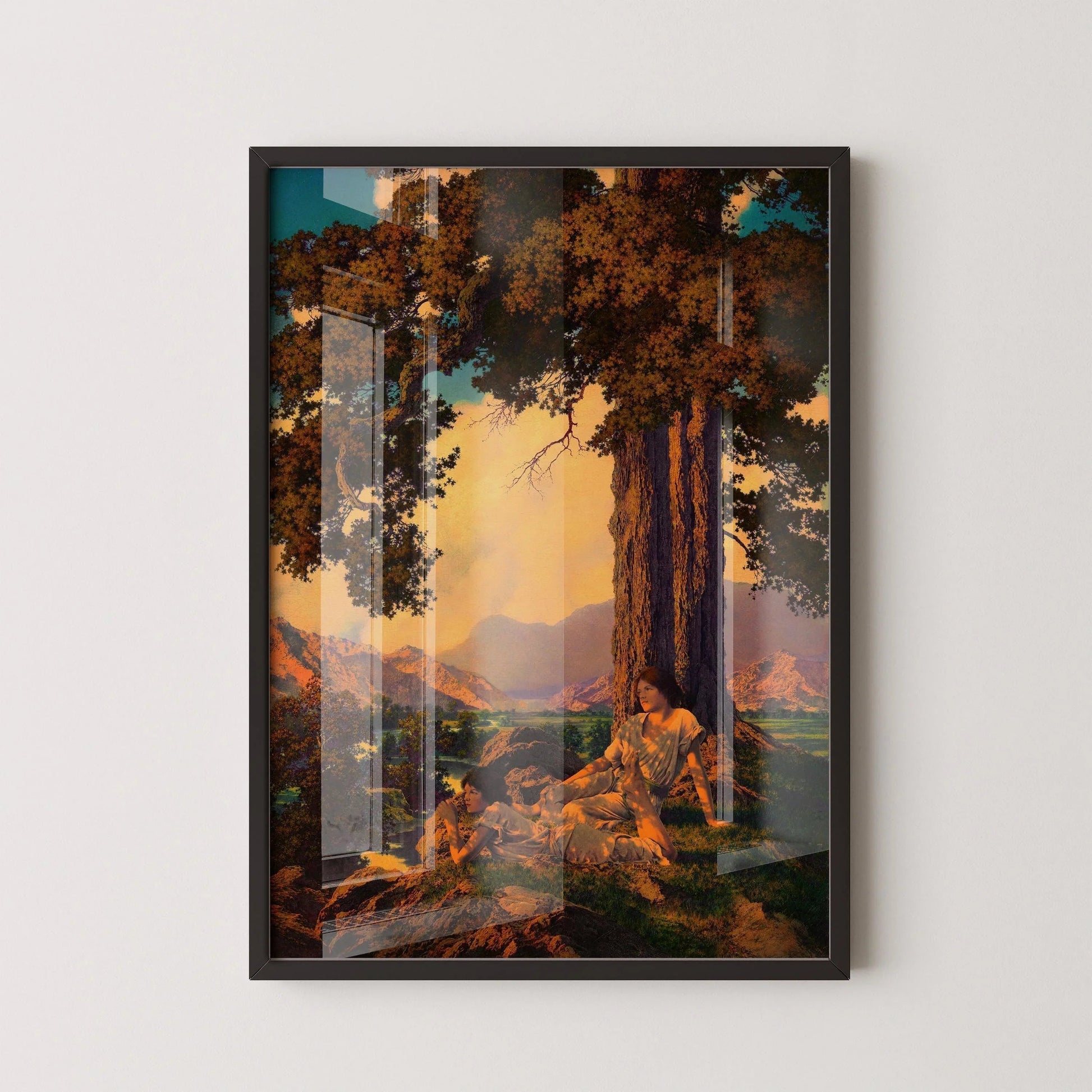 Maxfield Parrish Art Print: Golden Hilltop Reverie (Handframed or Unframed)