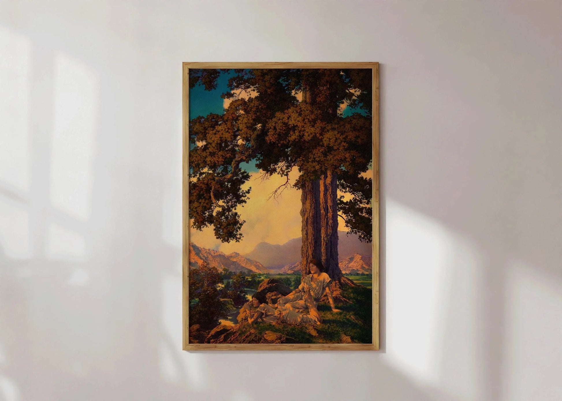 Maxfield Parrish Art Print: Golden Hilltop Reverie (Handframed or Unframed)