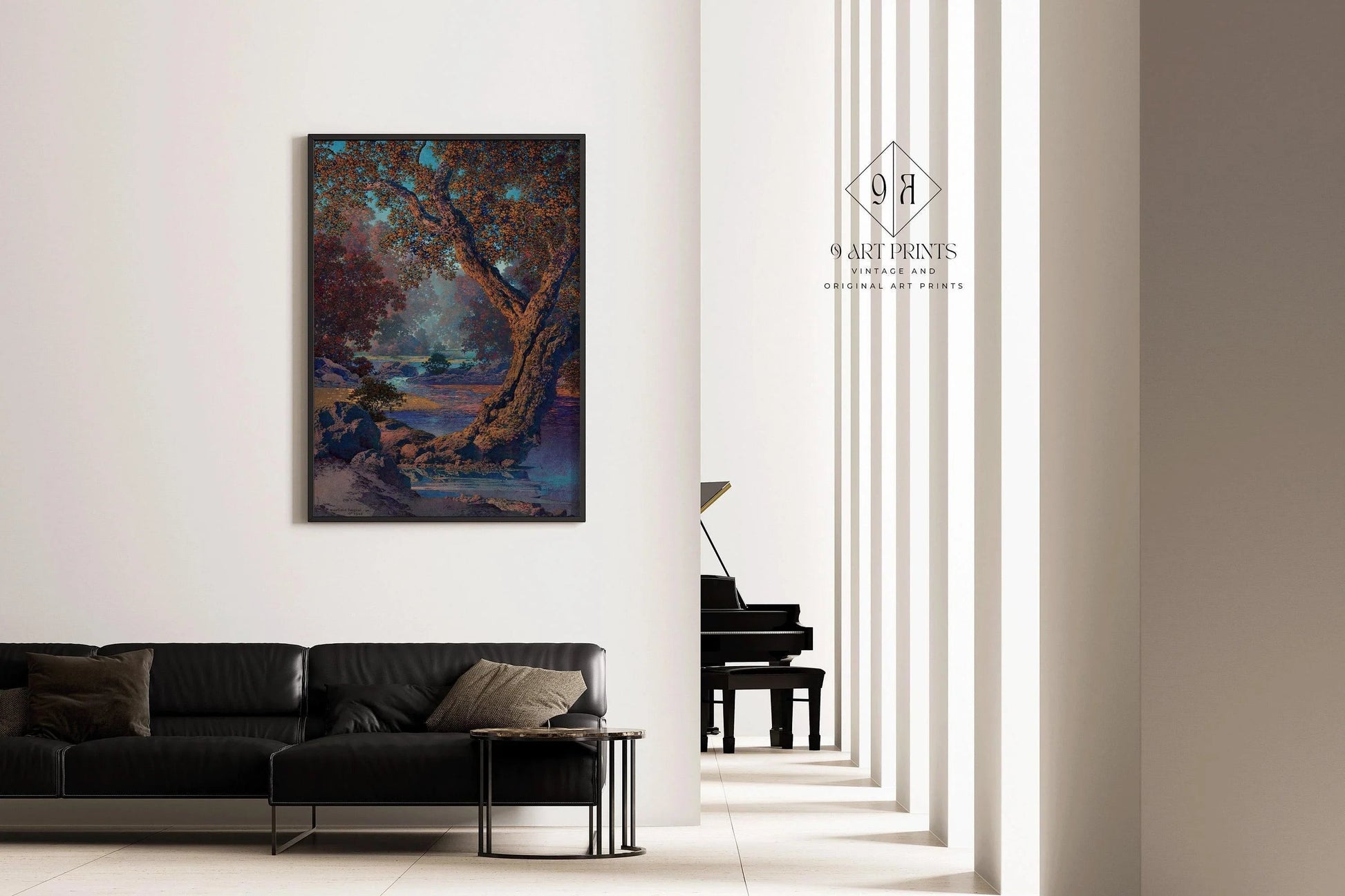 Maxfield Parrish - Autumn Brook | Colorful Maximalist American Classic Art (available handframed or unframed)
