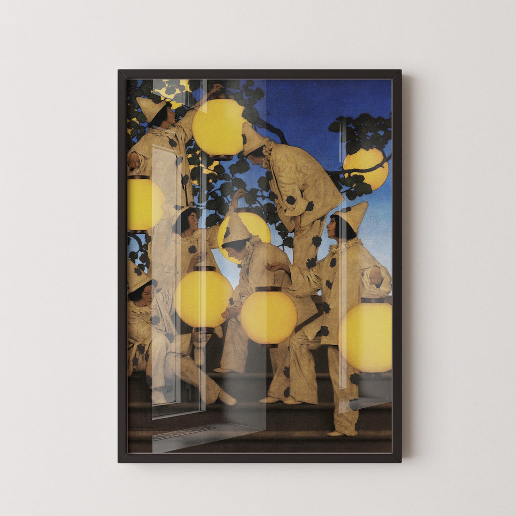 Estampe d'art « Les Porteurs de lanternes » de Maxfield Parrish : Décoration maximaliste