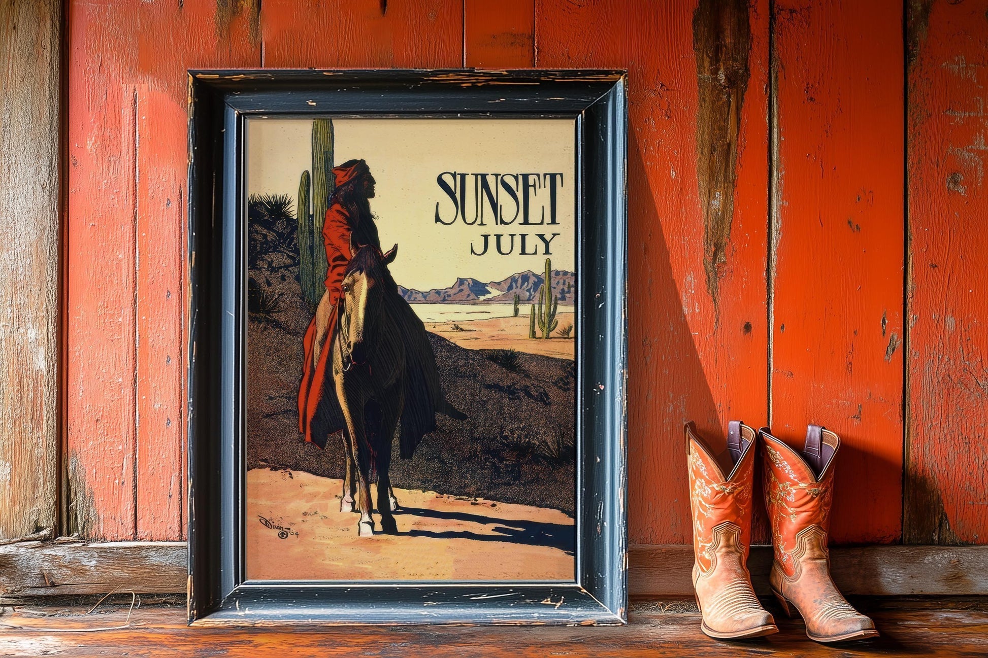 Illustration de couverture du magazine Sunset de Maynard Dixon : art western et amérindien