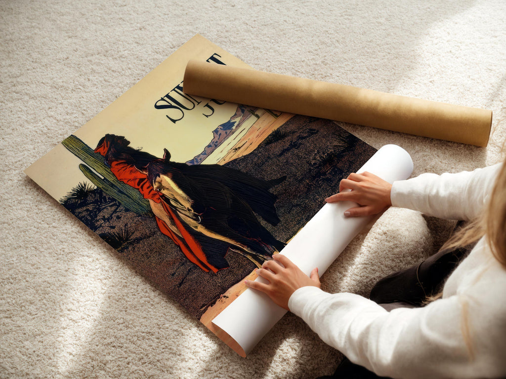 Illustration de couverture du magazine Sunset de Maynard Dixon : art western et amérindien