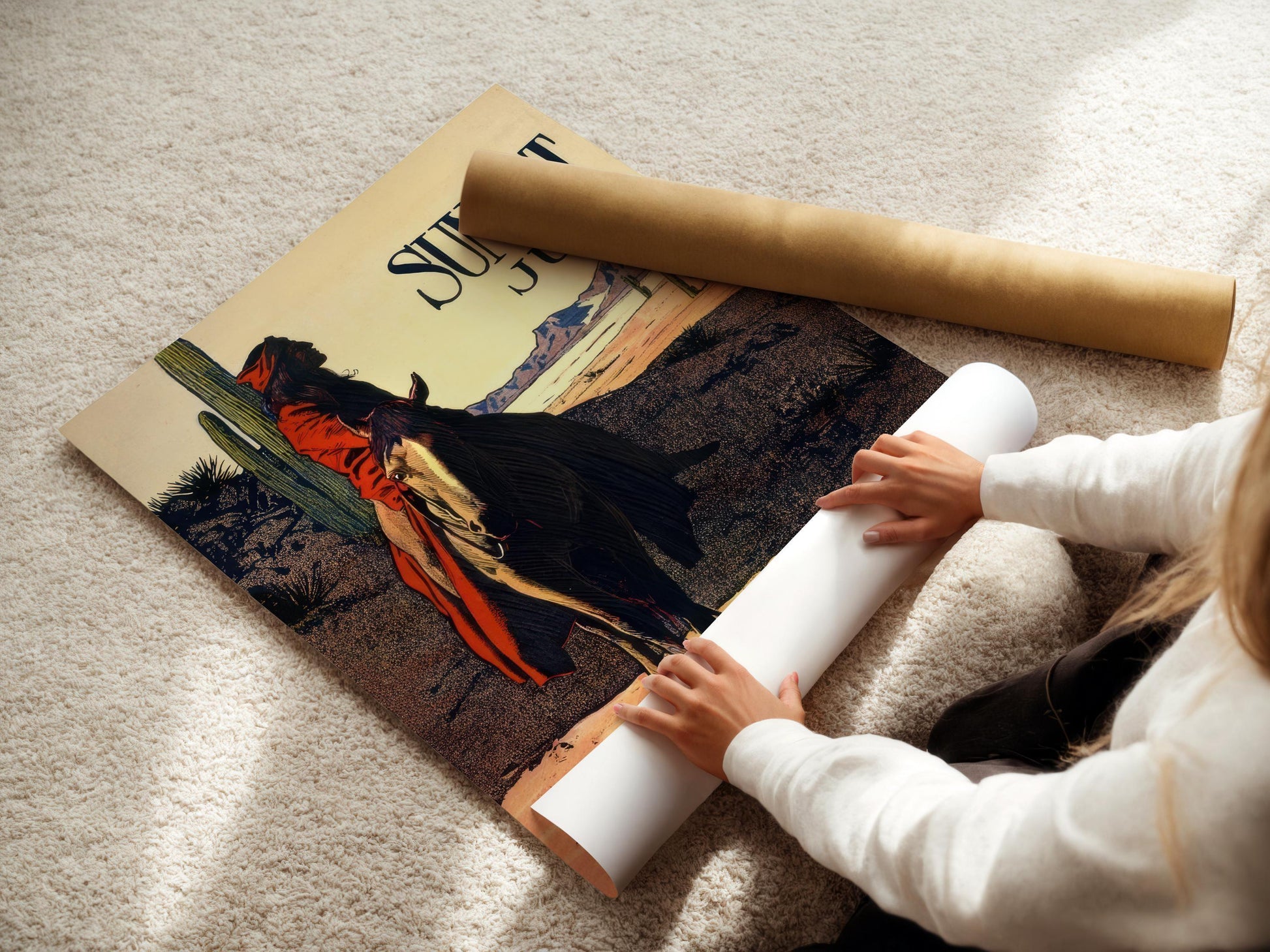 Illustration de couverture du magazine Sunset de Maynard Dixon : art western et amérindien