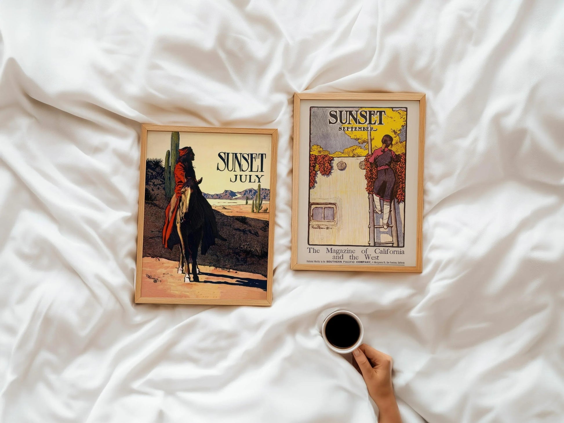Illustration de couverture du magazine Sunset de Maynard Dixon : art western et amérindien