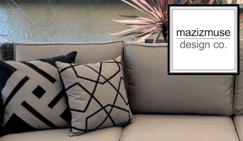 Housse de coussin décorative d'extérieur noire et blanche, housse de coussin géométrique Sunbrella® 