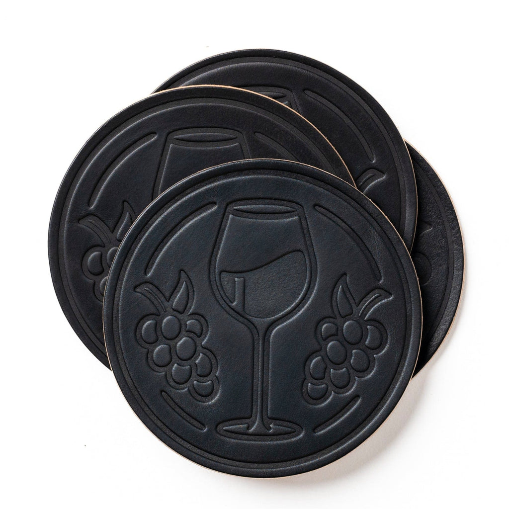Leather Coasters 4 Pack - Merlot