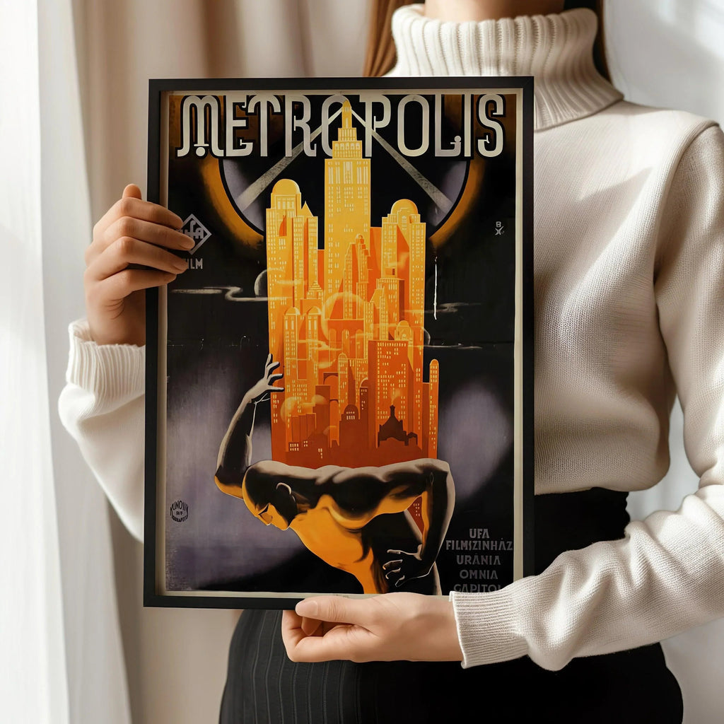 Metropolis (1927) | Affiche de film vintage (disponible encadrée à la main ou non encadrée)