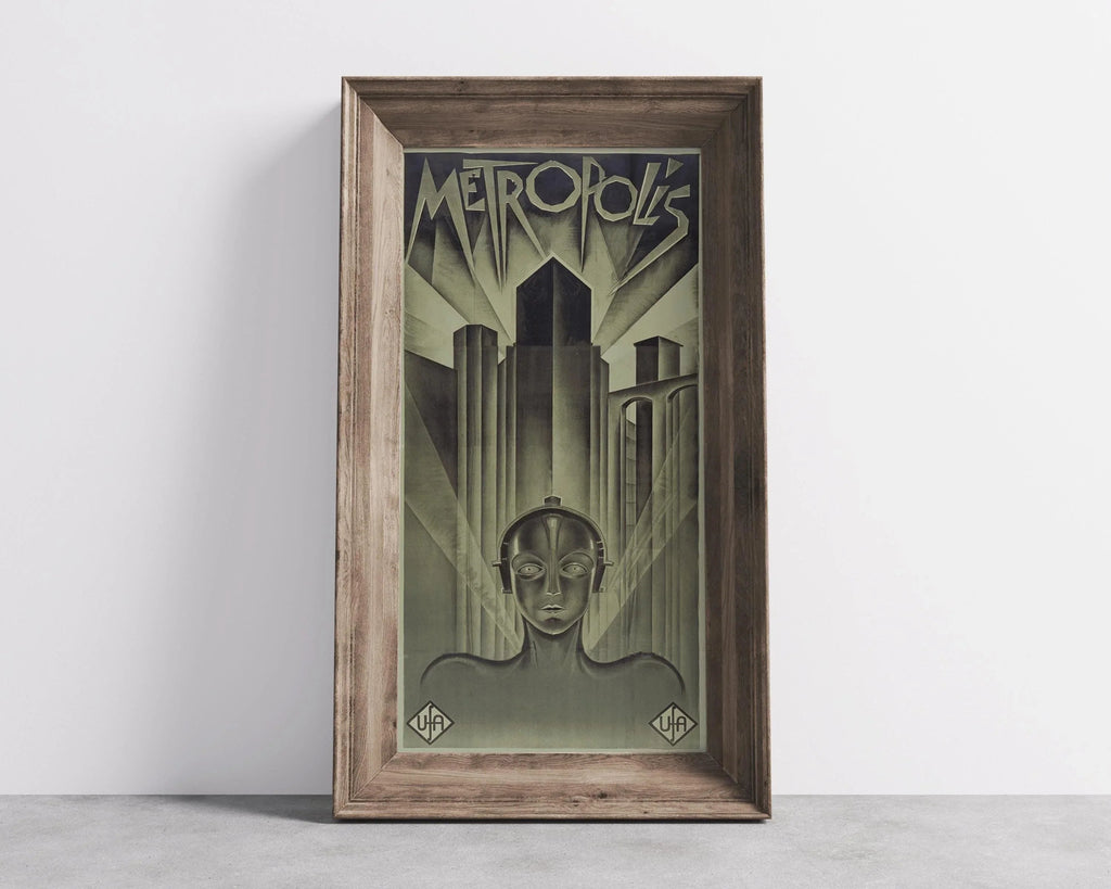 Metropolis Movie Poster: Art Deco Giclee Print, Handframed Option (2x1