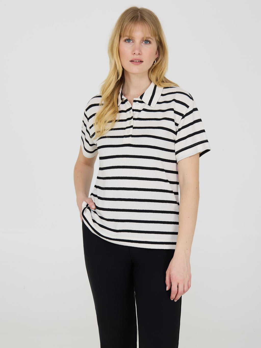 Short Sleeve Striped Polo Shirt