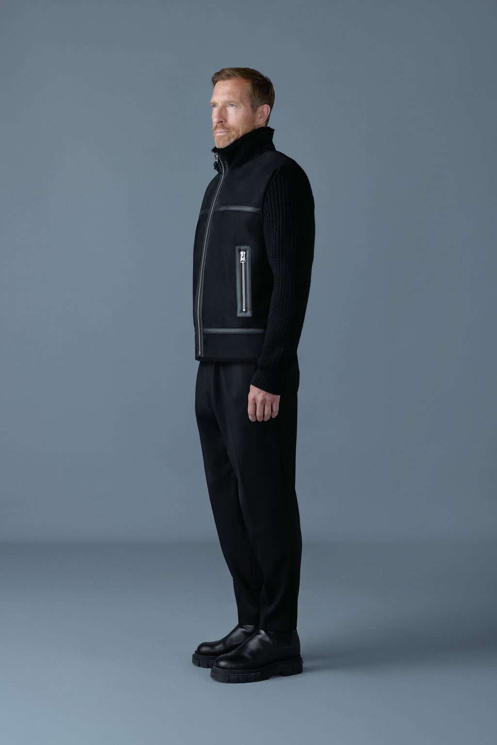 JONATHAN Mixed-media shearling jacket