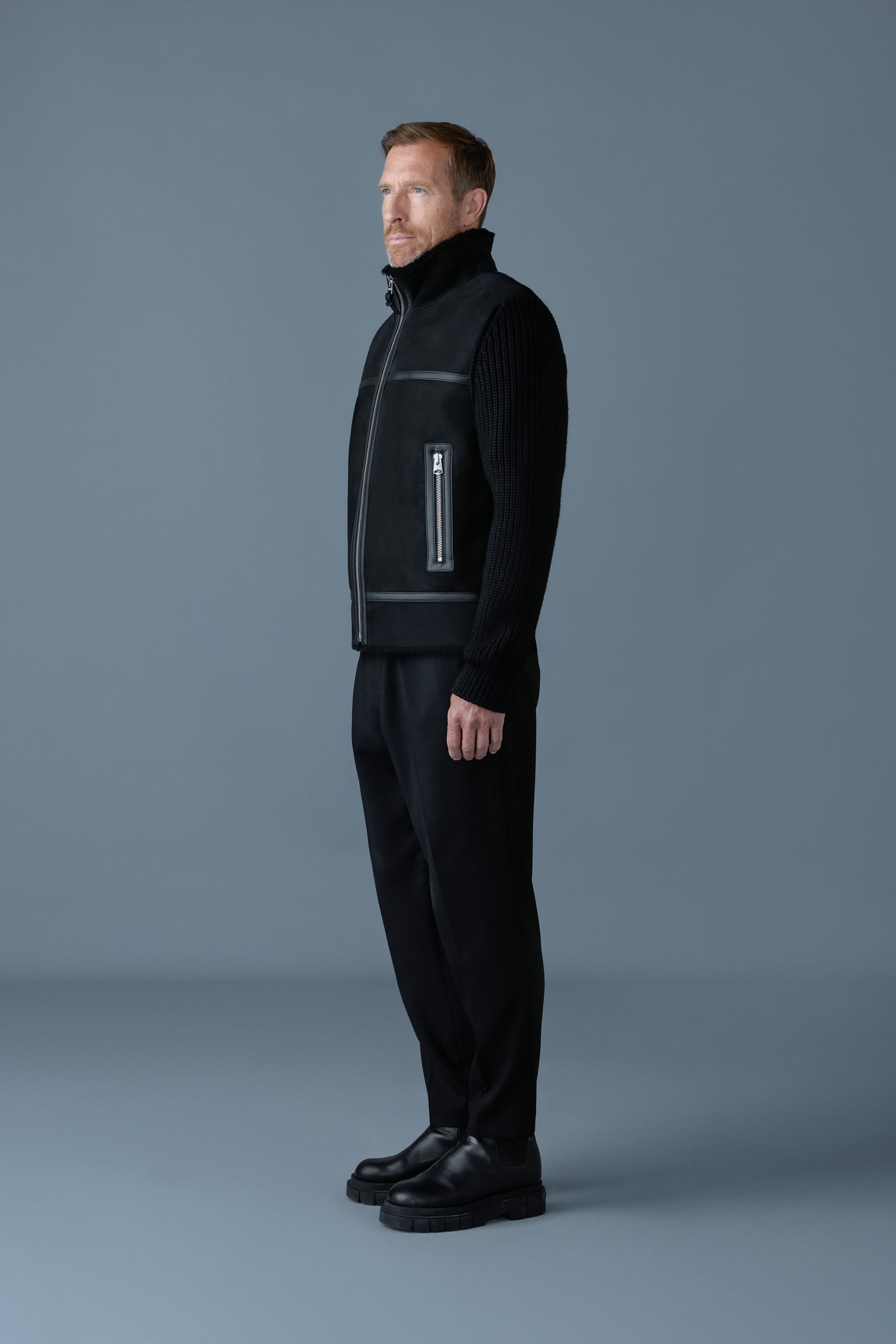 JONATHAN Mixed-media shearling jacket